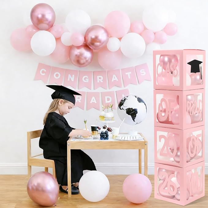 Graduation Decorations 2026, PROUD OF YOU, Class of 2026 and 130pcs Light Pink - Image 3