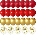 Red and Gold Balloons 60 Pcs 12 Inch Red Burgundy Latex Metallic Gold Confetti by Searchbyoccasioncolorsize