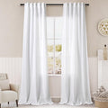 White Linen Curtains 96 inches Long by Nanspring