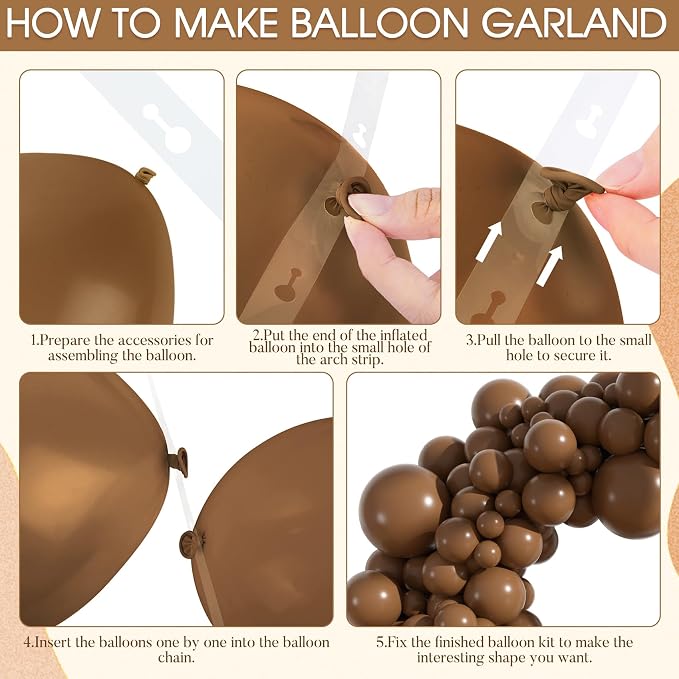 Amandir 153pcs Brown Balloons Arch Garland Kit Different Sizes | 18 12 10 5 - Image 4