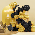 PartyWoo Black Gold Balloon Arch Kit 140pcs Gold Black Balloons | by PartyWoo
