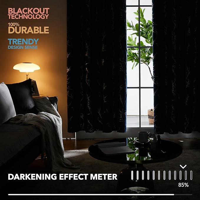 Deconovo Living Room Curtains 108 Inch Long, Thermal Insulated, Room Darkening - Image 5