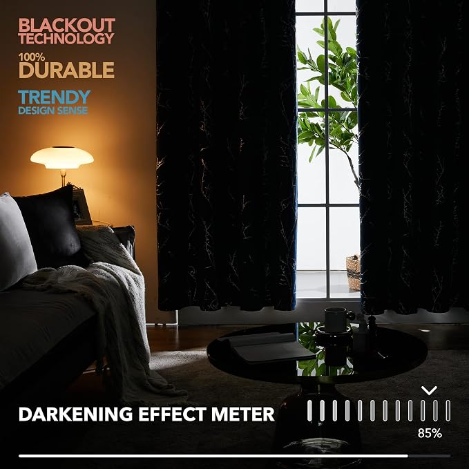 Deconovo Blackout Curtains, Light Blocking Panels, 2 Panels, - Image 7