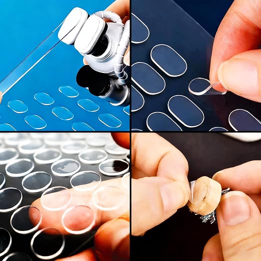 656PCS Double Sided Gel Glue Dots, Oval & Round Clear Sticky Dots, 8x13mm & - Image 6