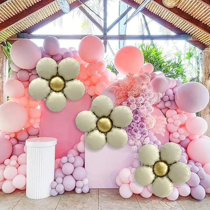 Daisy Balloons Birthday Party Decorations Apricot Flower Daisy Balloon Kit - Image 2