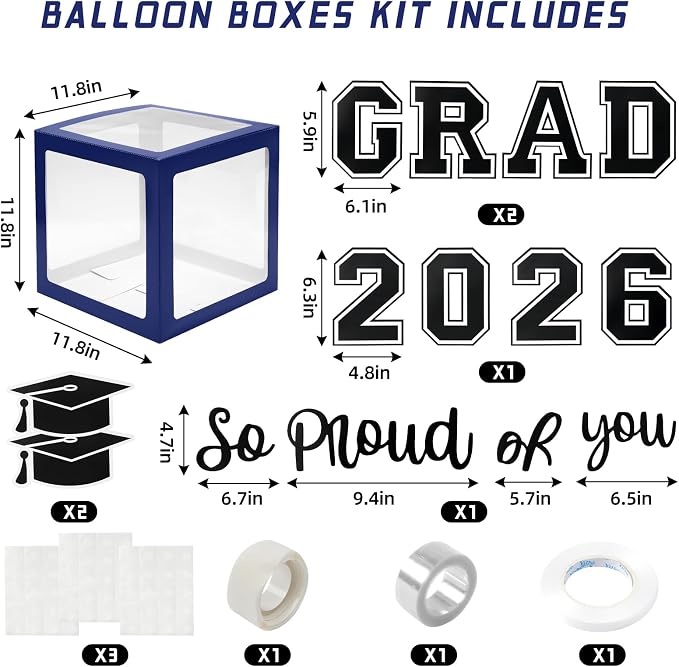 Graduation Decorations 2026 Graduation Party Decorations Set of 4 Boxes - Image 2