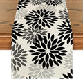 Artoid Mode Black Dahlia Floral Pinnata Halloween Table Runner, Fall Autumn Kitchen Dining Table Decoration for Home Party Decor 13x72 Inch