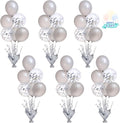 6 Set Silver Table Balloons Centerpiece Stand Kit by Suppromo