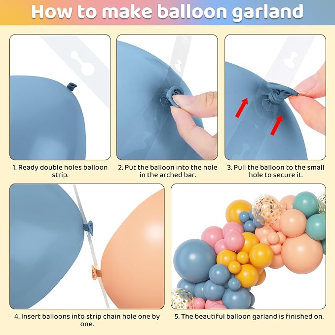 Amandir 153pcs Boho Blue Blush Balloon Arch Garland Kit Different Sizes | 18 12 - Image 4