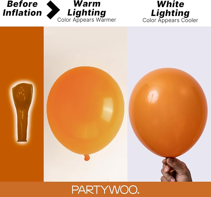 PartyWoo Burnt Orange Balloons 140pcs Different Sizes of 18 12 10 5 Inch - Image 3