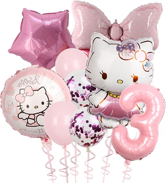 Cartoon Party Balloons, Cute Number 3 Balloon by TiaJaMi