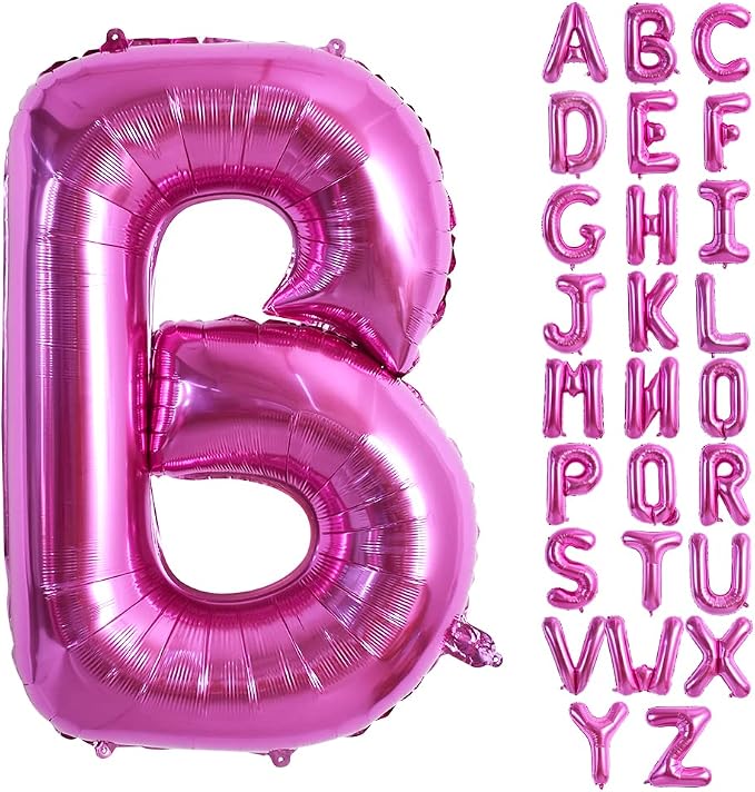TONIFUL 40 Inch Large Rose Red Letter B Balloons Giant Hot Pink Alphabet Letter by TONIFUL