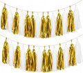 Gold White Tassel Garland Banner, 30 Pack Paper Tassels Streamers by SIPRKAICT