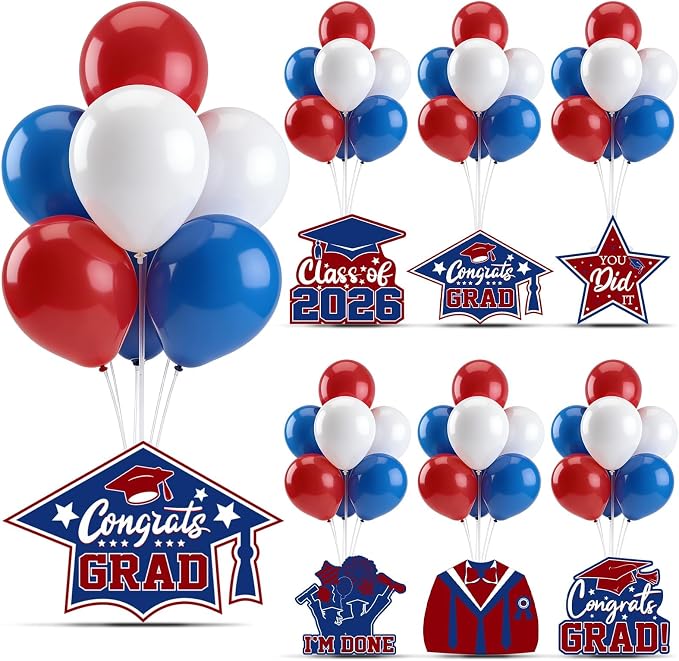 6 Sets 2026 Graduation Balloon Stand Kit by Unknown