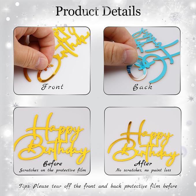 30PCS Happy Birthday Cake Topper Acrylic Cake Toppers - Image 3