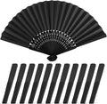 JOHOUSE 12 PCS Black Paper Fans Handheld, 8.3 Inch Foldable Hand Fan | Folding by JOHOUSE