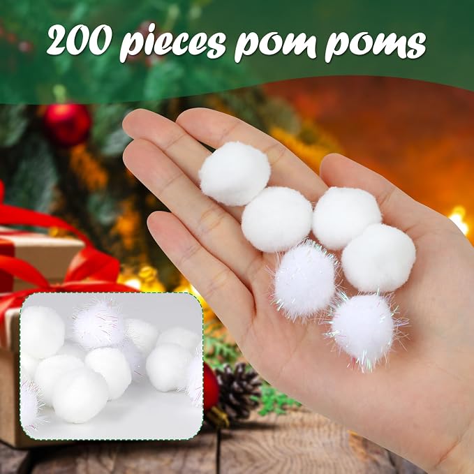 Phinus 200 PCS Pom Poms, 1 Inch Pompoms - Image 6