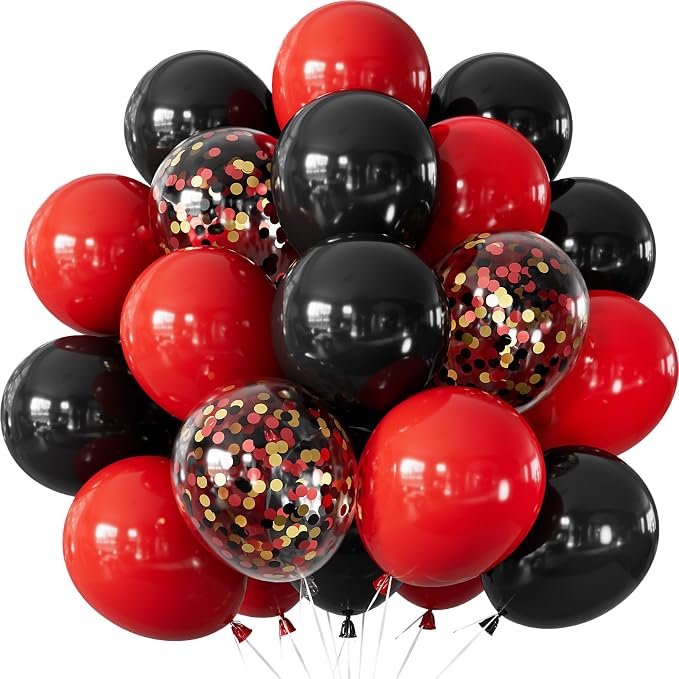 Red and Black Balloons, Party Balloon by Adeyoo