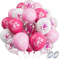 SUWEN Pink 8th Number Printed Balloons 38PCS 12 Inch | 1-9 Latex Balloons Happy by SUWEN