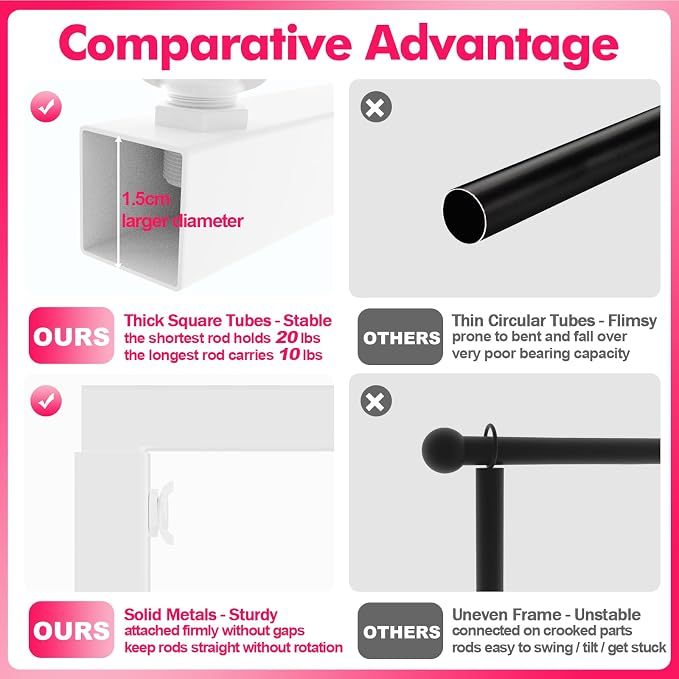 Over Table Rod Stand with Clamp 2 Pack White Table Arch Banner Stand | - Image 3