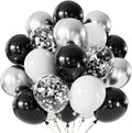 Black and Silver Balloons, Birthday Party Decor | Silver Black White & Confetti by Haolongfa