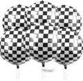 PartyWoo Checkered Large Round Giant 4D Jumbo Inflatable Foil Balloons 6pcs | by PartyWoo