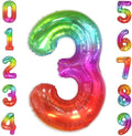 SUWEN Rainbow Number 3 Balloon 40 Inch, Big Colorful Balloons 0-9 | Large by SUWEN