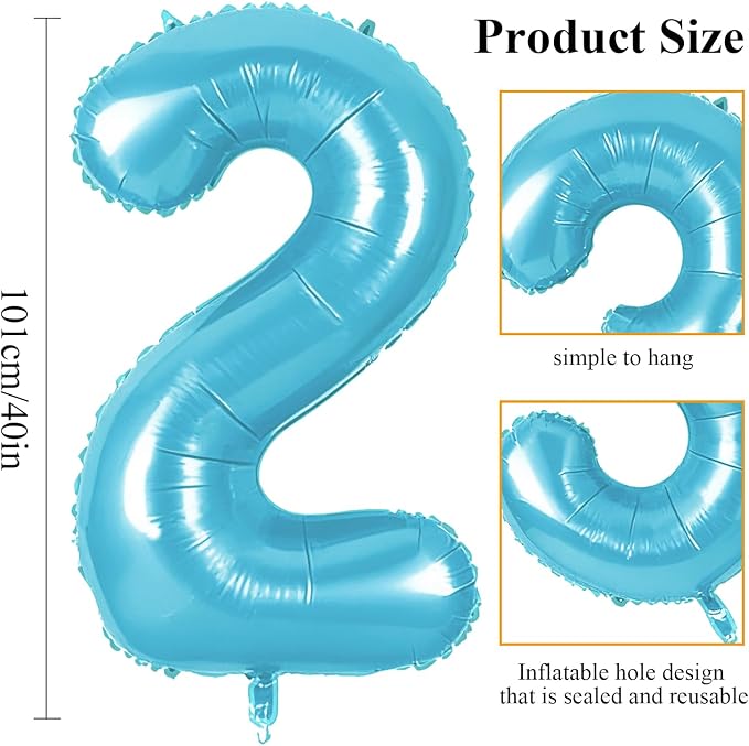 Number 52 Balloons for 52nd Birthday Party Decorations, 0-100 Large No.52 - Image 2