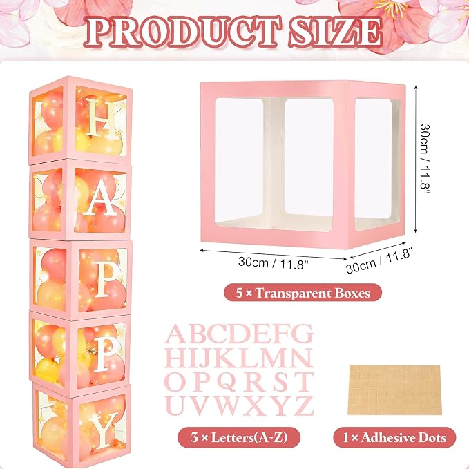 uxcell 6 Pcs Party Balloon Boxes, Transparent Balloon Boxes - Image 2