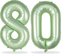 80th Birthday Balloons Sage Green by Lingqiang