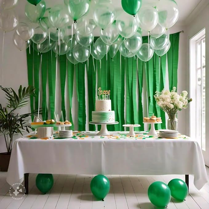 4 Green Crepe Paper Streamers, 328ft Pack of Party Decorations | Each roll is - Image 5