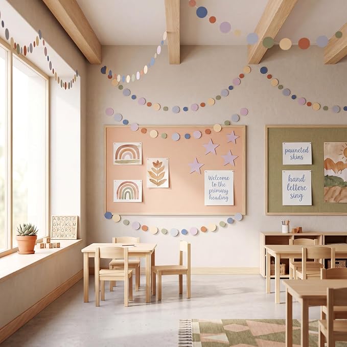 Outus 10 Pieces Colorful Circle Garland Banner Hanging Paper Dot Decorations - Image 7