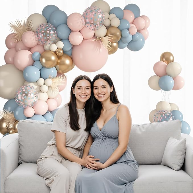 152Pcs Pink Blue Balloons Garland Arch Kit Different Size | Gender Reveal Dusty - Image 3