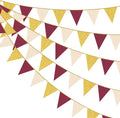 Burgundy Beige Gold Party Pennant Banner Flag Maroon Gold Hanging Glitter Paper by pinkblume