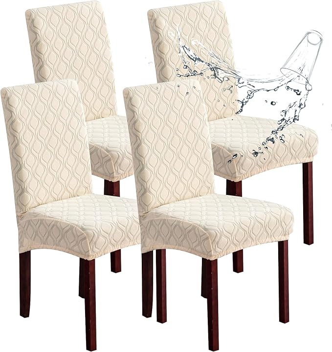 Waterproof Dining Chair Covers Set of 4 Parsons Chair Slipcovers | Double by Genina