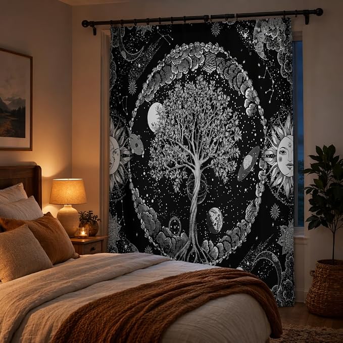 HMS Happy Memories Door Curtain, Tree of Life, 1 Panel | Rod Pocket, Thermal - Image 8