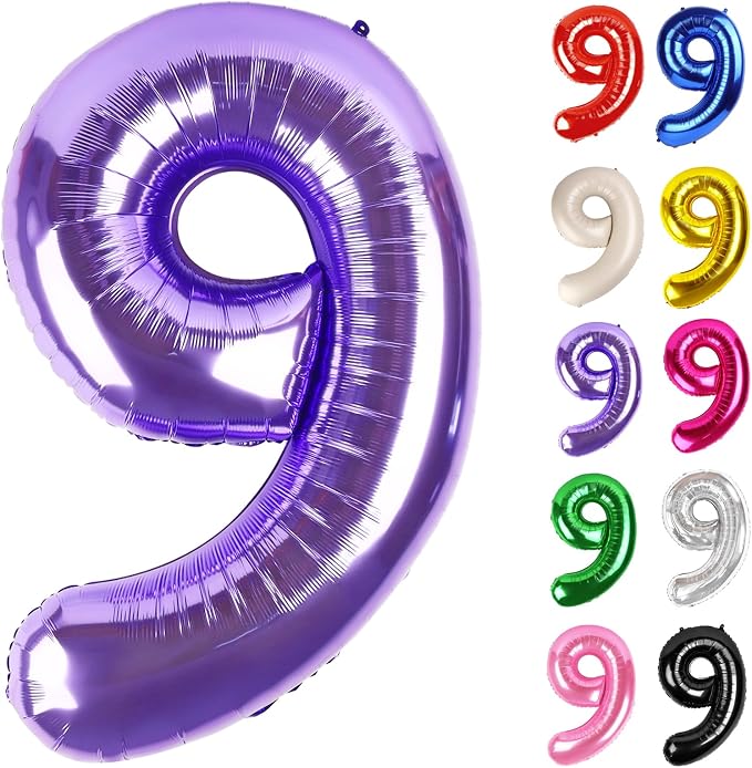 Purple Number 9 Balloon 40 Inch by IWERP