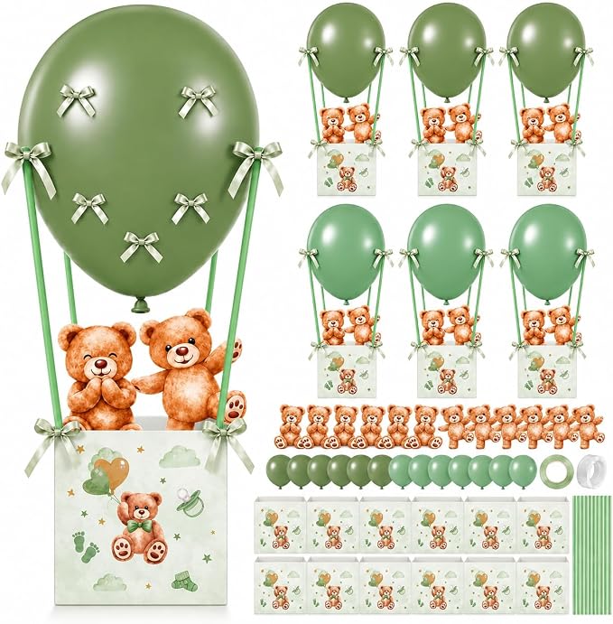Cinrobiye 12 Sets Teddy Bear Baby Shower Centerpieces by Cinrobiye