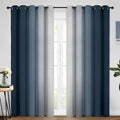 Yakamok Ombre Curtains Navy Blue and Greyish White by Yakamok