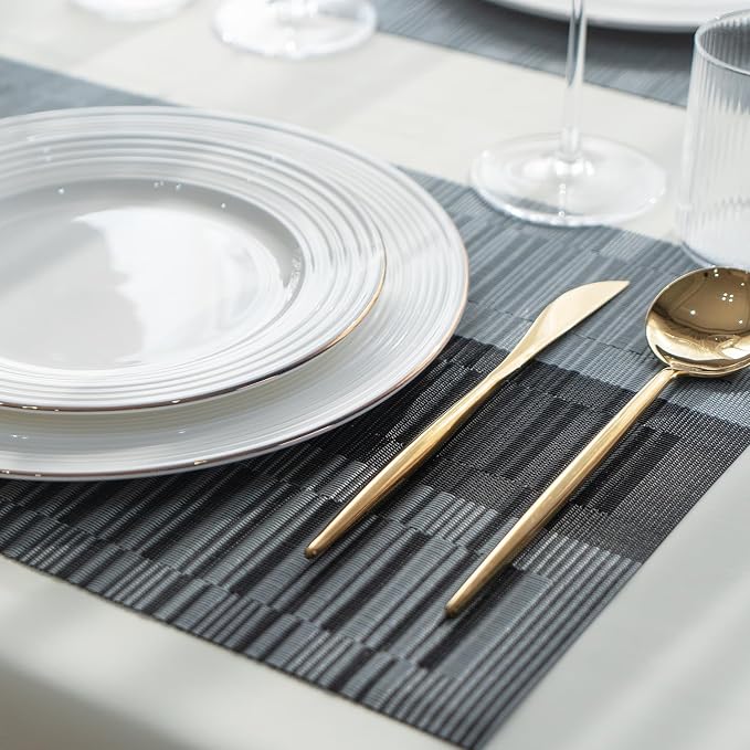 Placemats Set of 12 Vinyl/Plastic Woven Place Mats - Image 7