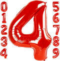 Number 4 Balloons 40 Inch Red Balloon by Mluchee
