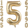 White Gold Number 5 Balloon 40 Inch, Metallic Foil Numeral by Unknown