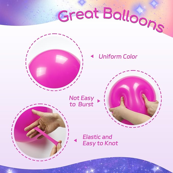 60pcs 12inch Pink Purple and Blue Balloons - Image 3