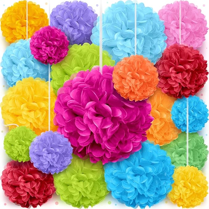 Tissue Paper Pom Poms by Avoseta