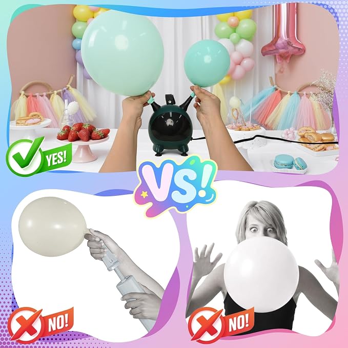 Balloon Pump Electric, Portable Balloons Inflator Air Pump Dual Nozzle - Image 4