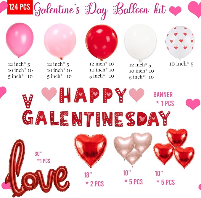 Valentines Day balloon garland arch kit - Image 8