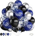 Blue and Silver Balloons for Welcome Home Party Decorations | 12-inch black by FunHot