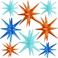TONIFUL 8 Pcs Blue Orange Explosion Star Foil Balloon Party Decoration | 22 by TONIFUL