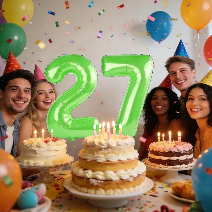 40 Inch Number 27 Balloons for 27th Birthday Party Decorations, 0-100 Fruit - Image 2