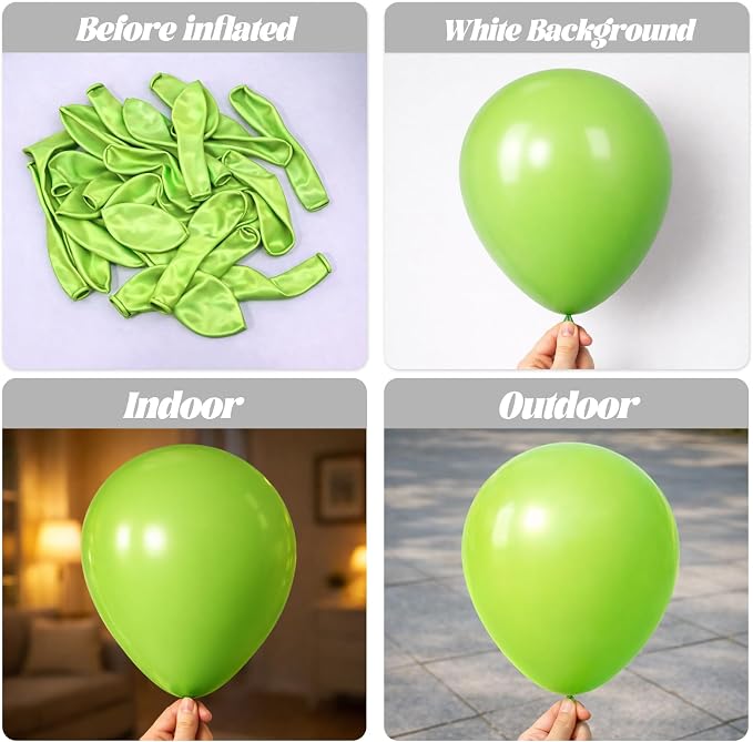 Voircoloria 130pcs Lime Green Balloons Garland Arch Kit, 18 12 10 5 Inch | - Image 3
